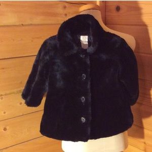 Baby Gap Faux Fur Coat Size 24-36 Months Black